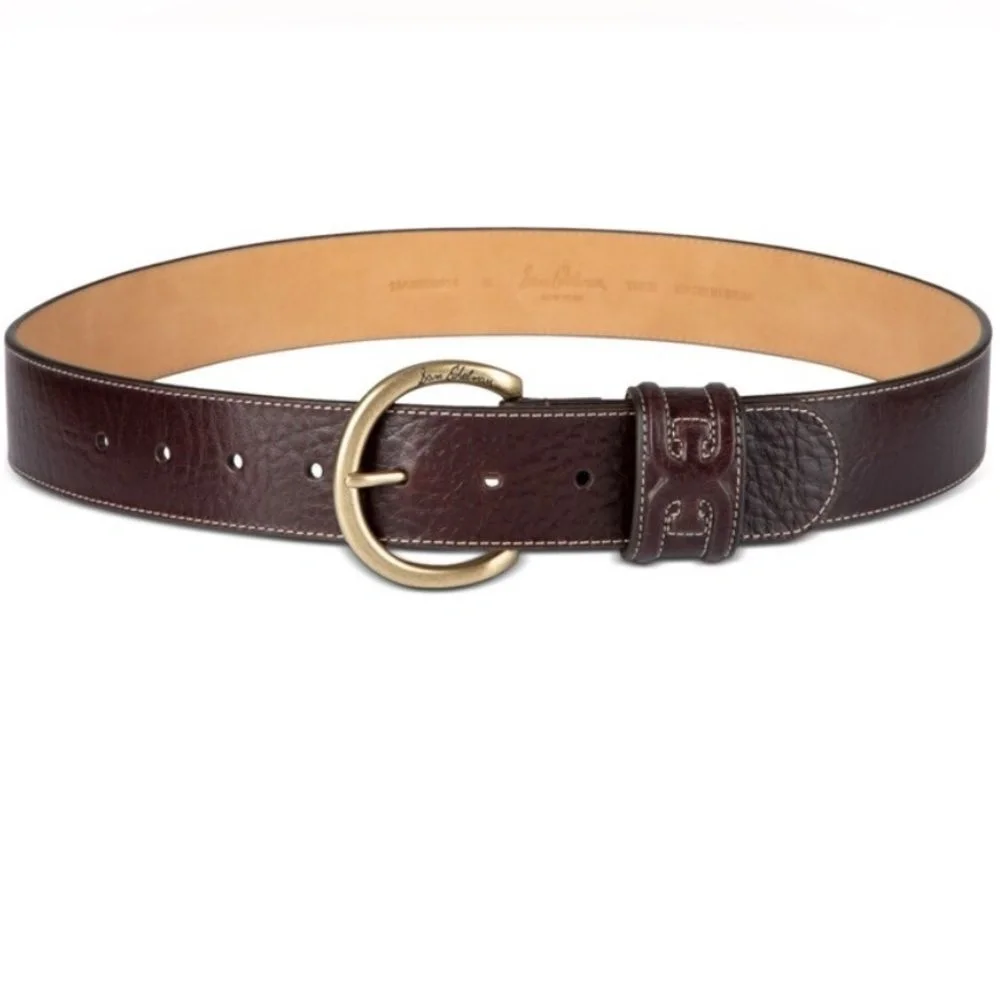 NWOT Sam Edelman Women's Brown Glossy Texture Leather Belt‎ Size XL